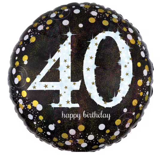 18 inch 40th Birthday Round Balloon
