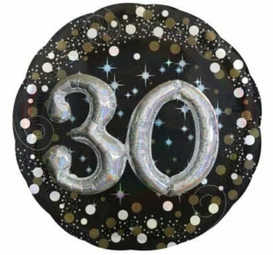 27 inch 30th Birthday Round 3D Balloon